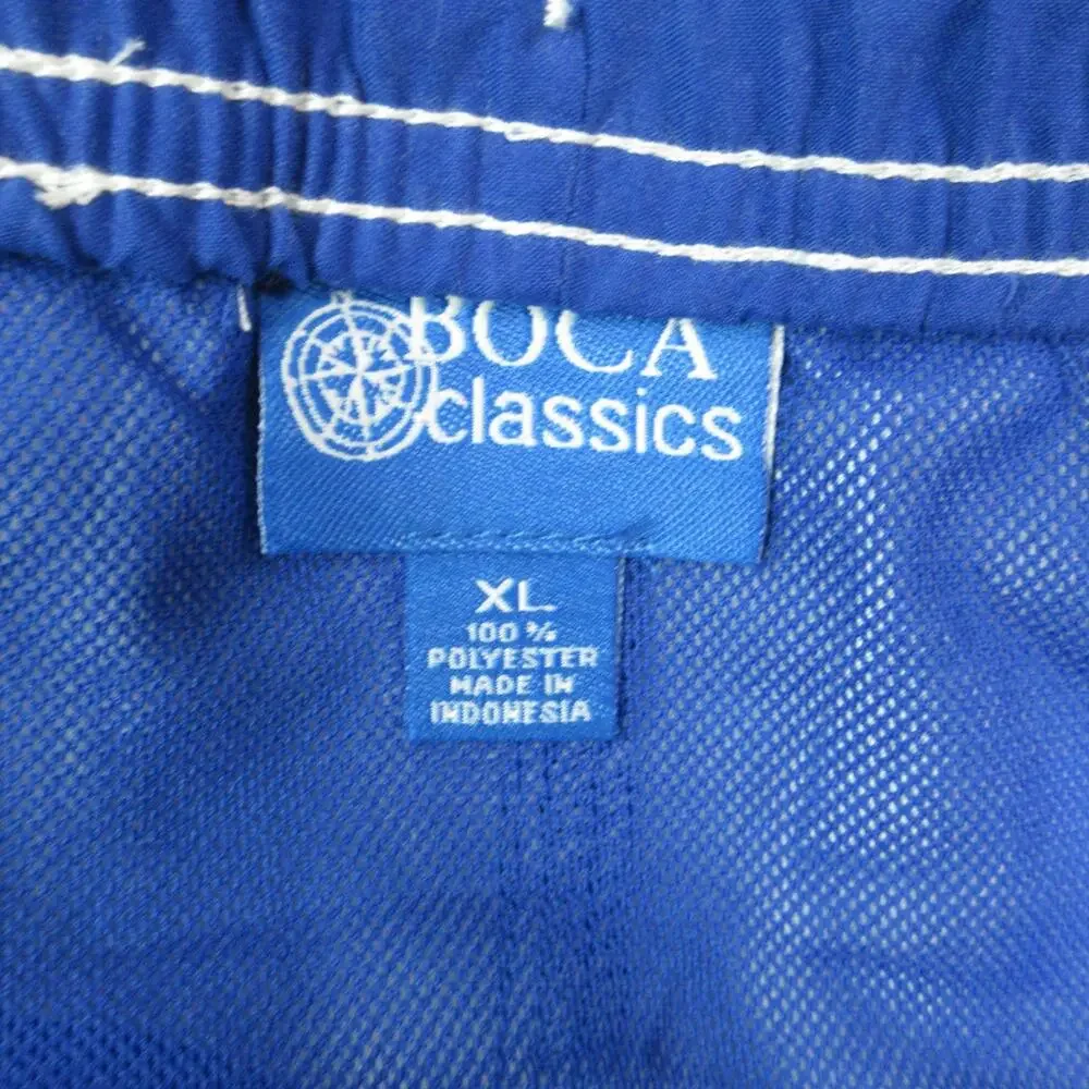 Boca Classics Swim Trunks Mens XL Blue Colorblock Quick Dry Lined 37x7* NWT